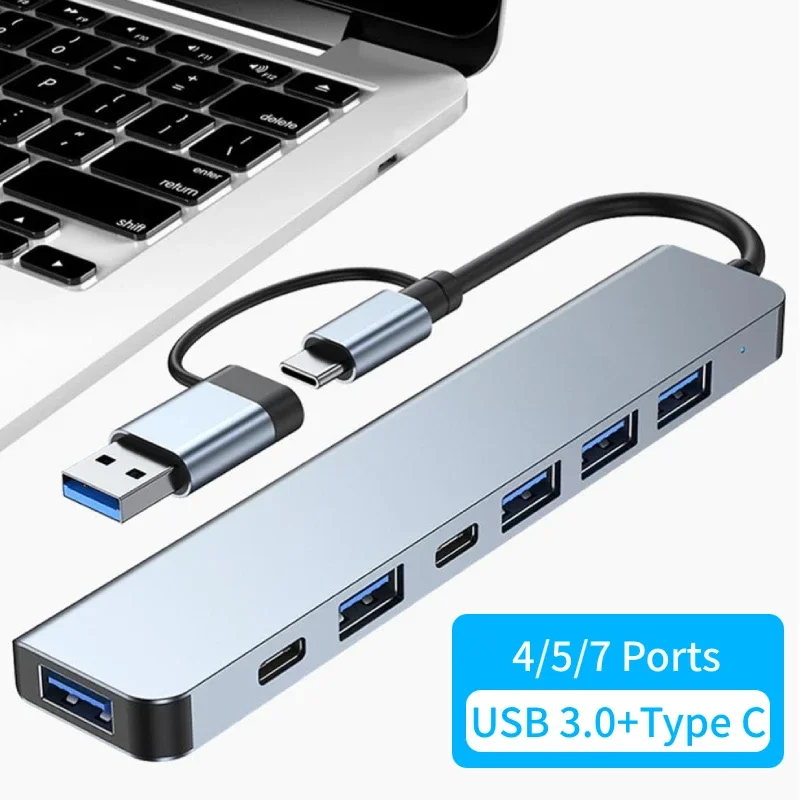 USB3.0 Type C Hub Concentrator Docking Station SD TF Card Reader PD Fast Charge for MacBook Notebook Laptop Computer