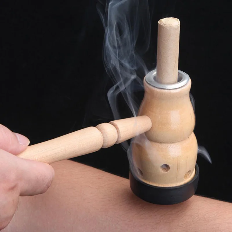 Moxa Beifuß Moxibustion Box Holz Kürbis Gerät Massage Brenner Roll Set Wermut Artemisia Akupunktur Werkzeuge neu