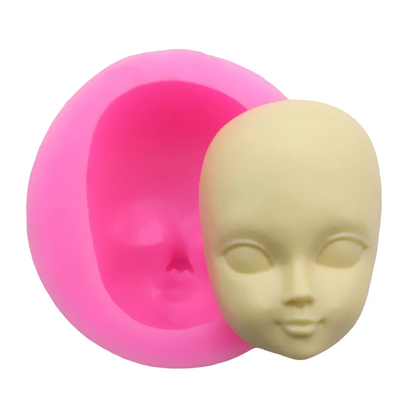 Food Grade Silicone 3D Baby Face Girl Head Shape DIY Chocolate Mold Fondant Candy Soap Polymer Clay Crafting Mould Decorating