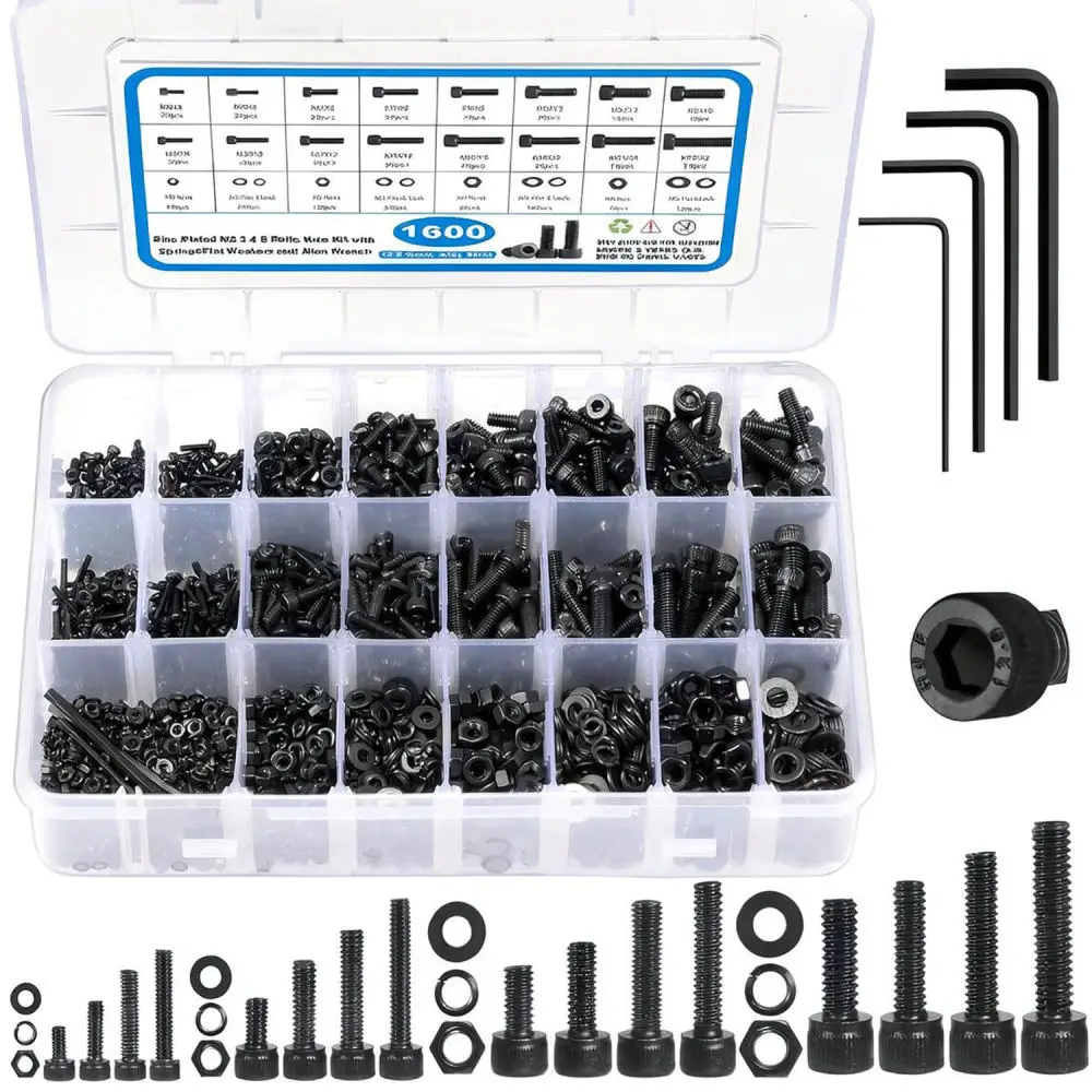 Internal Hexagonal Bolt Nut Combination Box Grade Alloy Steel Industrial Fasteners Professional Repair DIY Assembly Tools Kit