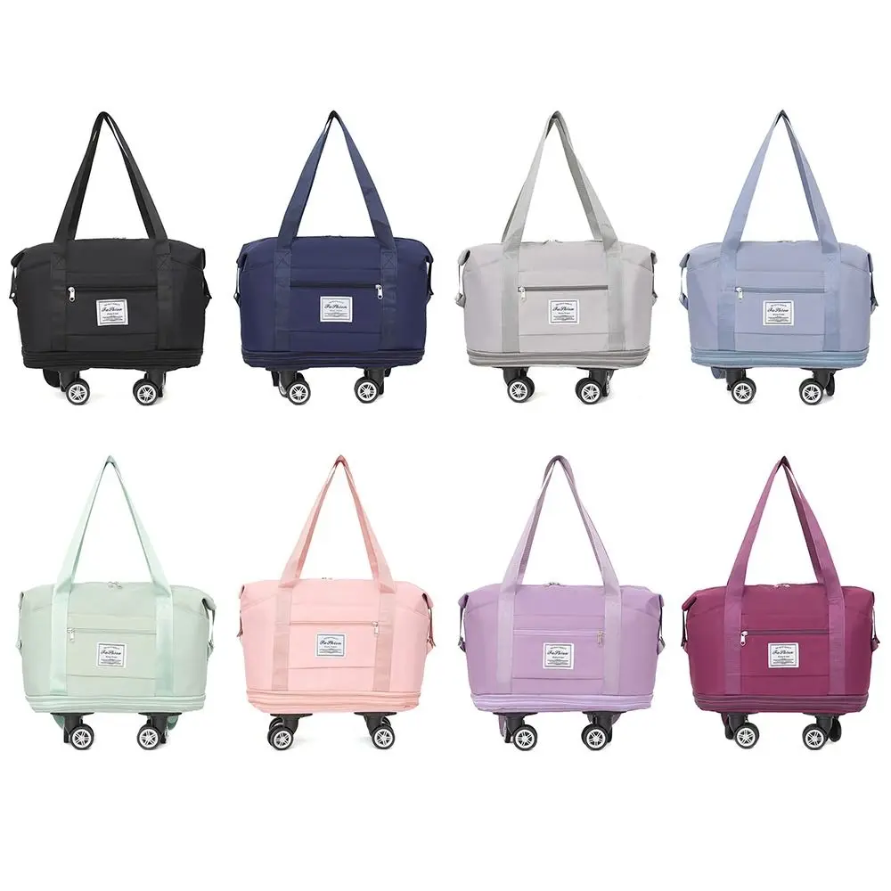 

Portable Expandable Travel Bag Large Capacity With Swivel Wheels Luggage Multi-layer Dry-Wet Separation Backpack Travel
