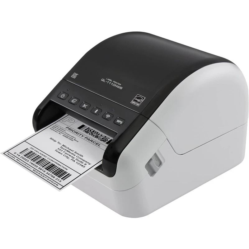 Brother QL1110NWB QL-1110NWB Wide Format, Postage and Barcode Professional Thermal Label Printer with Wireless Connectivity, 4