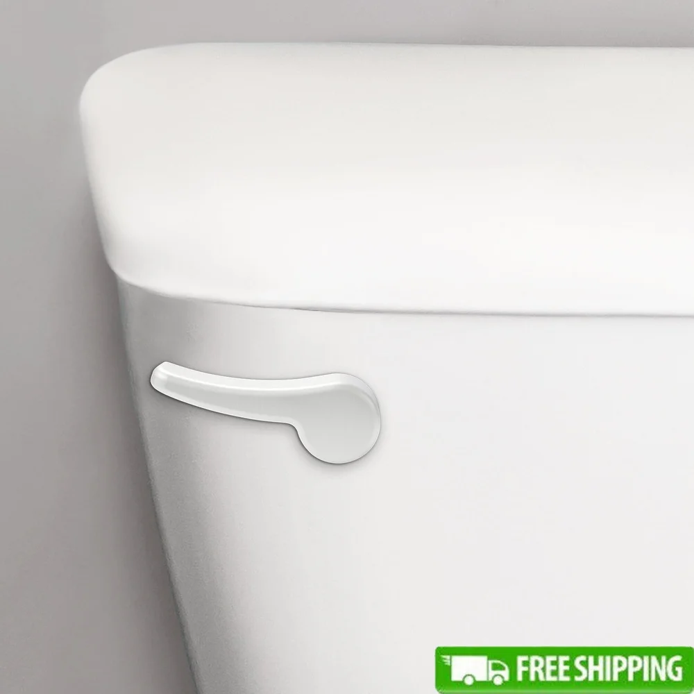 

Universal Toilet Handle Replacement White Metal Lever Easy Install Compatible with 2 Inch 3 Inch Flappers Canister Valves