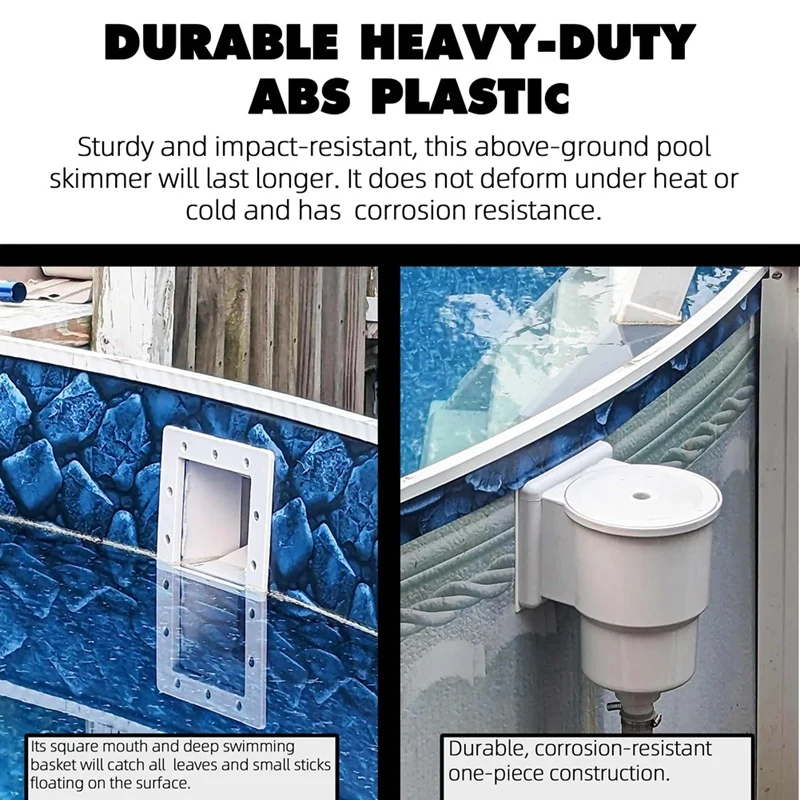 Universal Fit Above Ground Pool Skimmer-Pool Skimmer Accessories Kit-Opening Width 6Inch Fits All Standard Pool Wall Cutouts