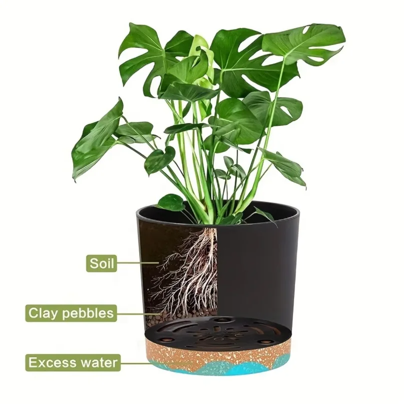 4pcs Flowerpot 5inch Removable Bottom Round Flower Pot Detachable Bottom Flower Pot Home Supplies Breathable Flower Pot