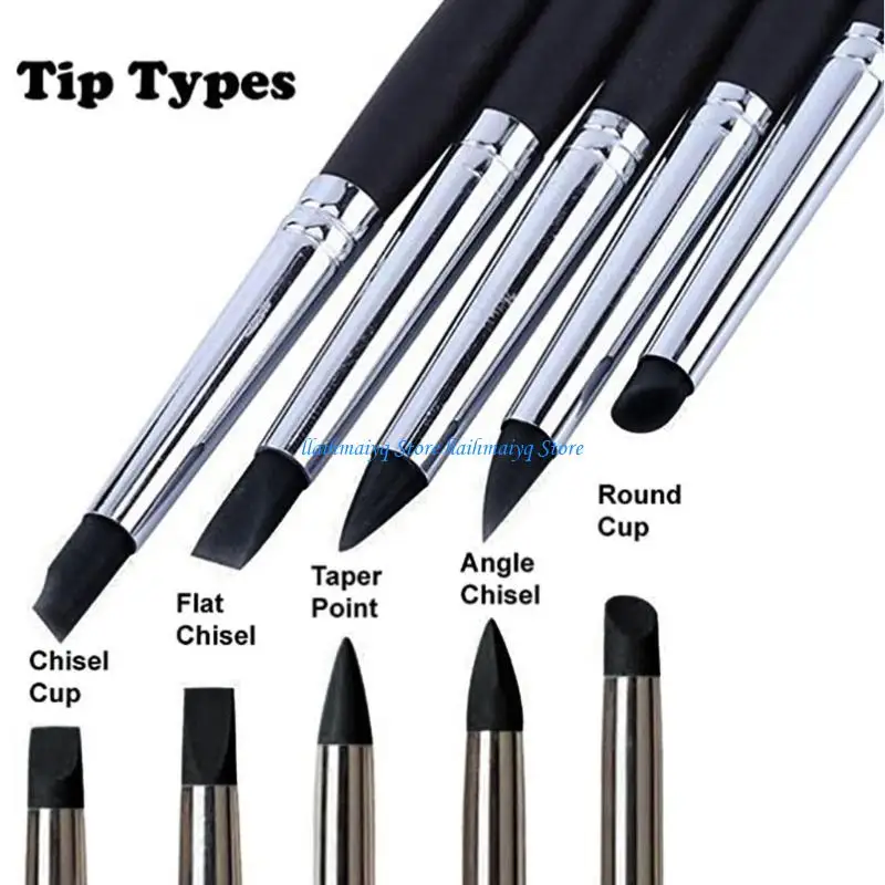 

573B 5 Styles Clay Sculpting Tools Silicone Carving Pen Brushs Professional Pen