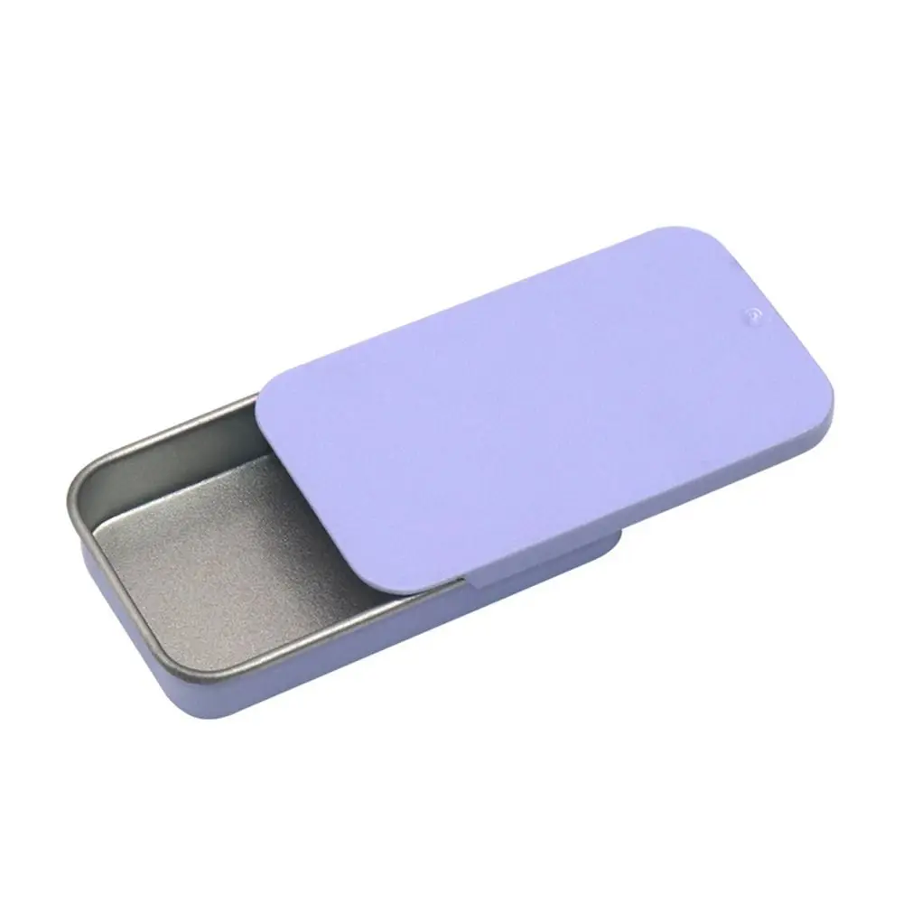 Portable Multi Color Tin Box Hand-held Feeder Push Pull Ointment Drawer Sliding Cover Rectangular Bird Training Food Jar Home