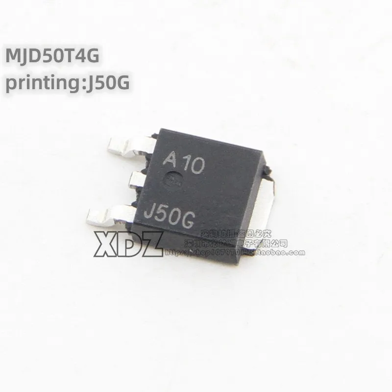 10pcs/lot MJD50T4G Silk screen printing J50G TO-252 package Original genuine NPN 400V 1A Bipolar transistor