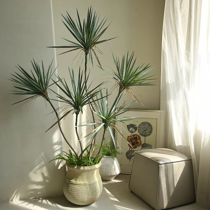 HJ simulated green plant floor light luxury decoration ornament restaurant staircase corner landscaping props fake plant
