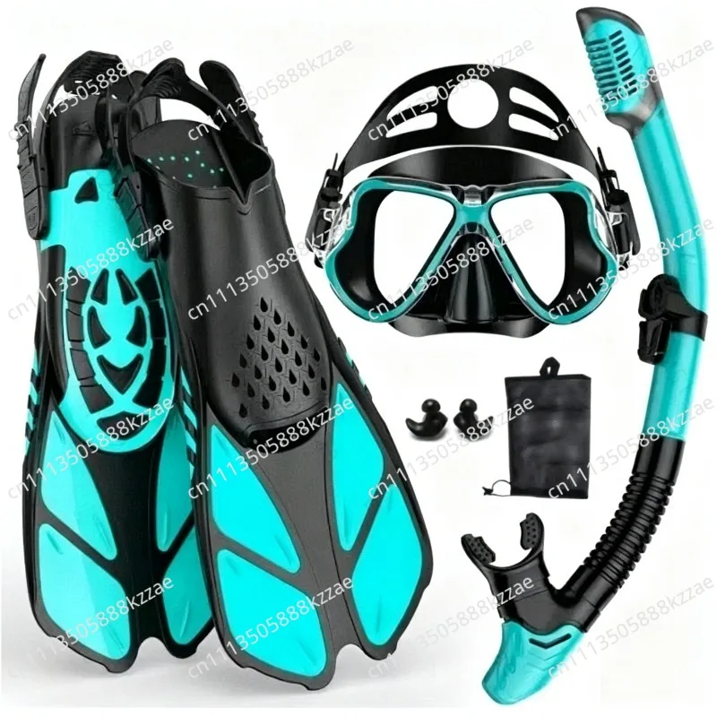 Full-face universal waterproof and anti-fog adjustable folding diving mask with breathing tube