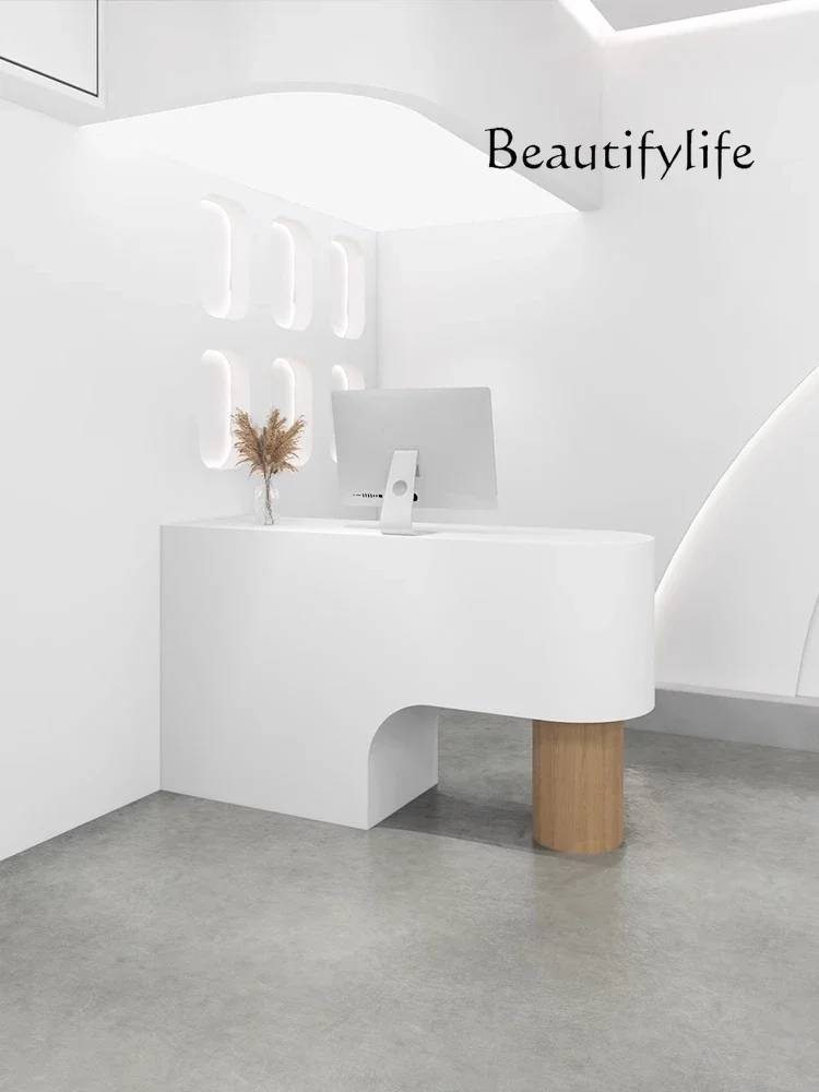 XX Simple Clothing Store Checkout Page Modern Beauty Salon Bar Counter Small Front Desk Reception Desk Paint Table