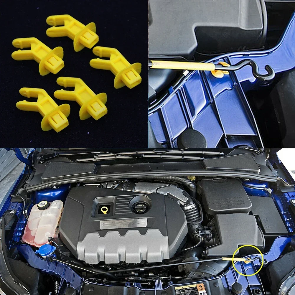 5x Hood-Support Prop Rod Clip Holder AM5Z-16828-A CV6Z-16828-A For Escape For C-Max For Focus Hood Support Strut Rod Clamp Clip