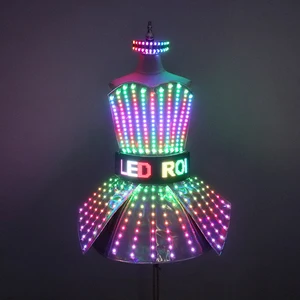 Buntes LED -Shine -Kostüm für Frauen, Laserspiegel, helles Kleid, Bar, DJ, Gogo -Tänzerin, Bühnensängerin, Geburtstagsnacht -Outfit 10 Hauptverkäufe LED -Kleid - №6