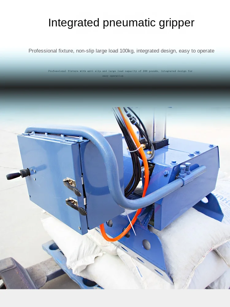 Pneumatic mechanical gripper, cement handling machine, vehicle mounted electric hydraulic loading and unloading assistance