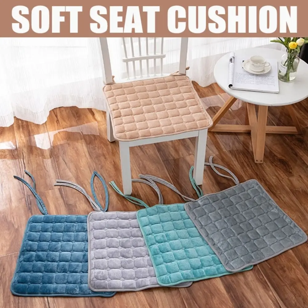 Soft 45x45cm Seat Cushion Plus Velvet Flannel Student Chair Pad Warm Square Car Seat Pad Office Home Decor