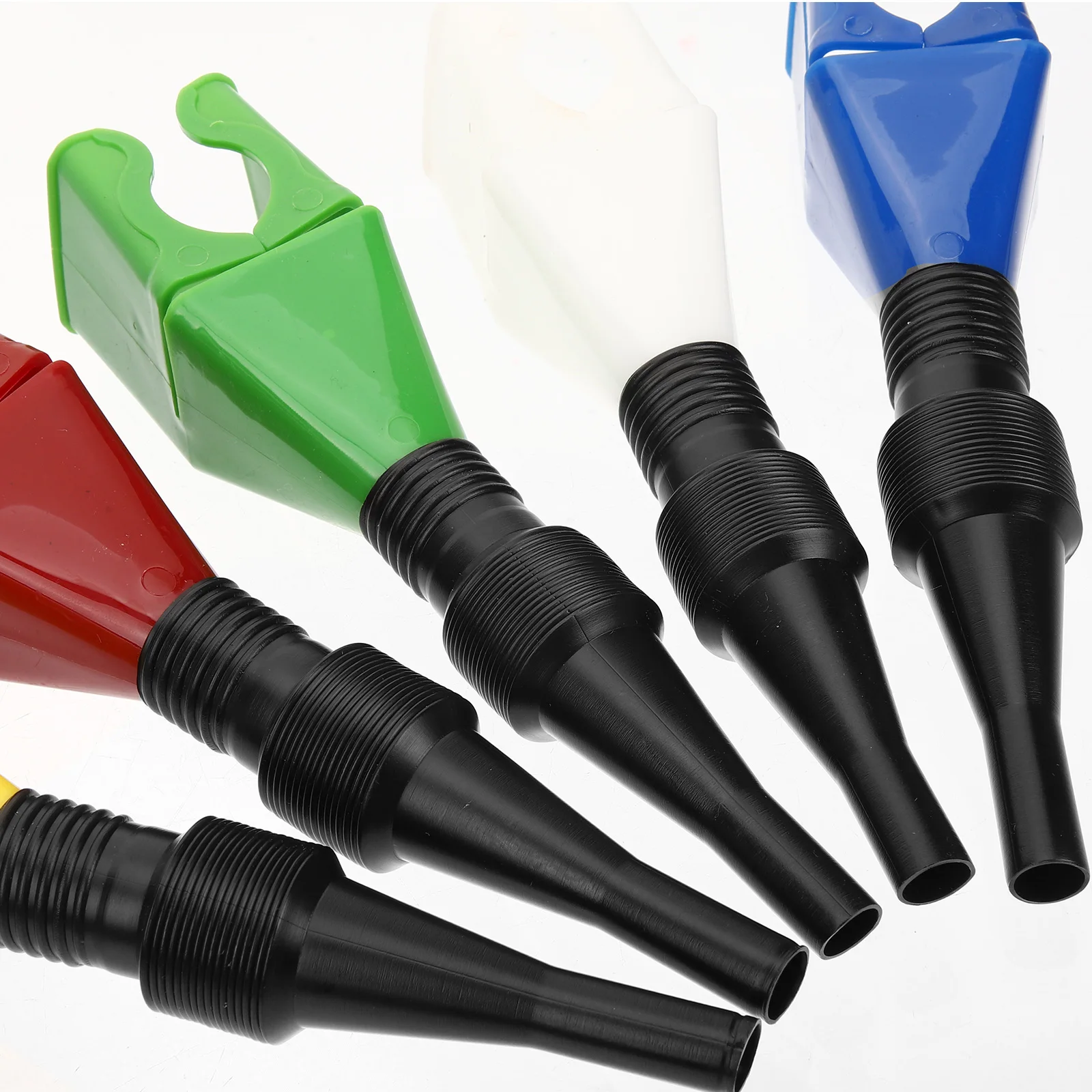 

5pcs Oil Funnel For Automotive Use Long Stem Fuel Funnel Transmission Fluid Coolant Radiator Fill Kit Car Engine Oil Change Tool