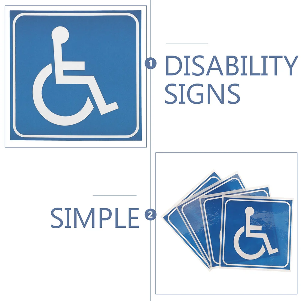 10 Pcs Disability Sign Disabled Bathroom Handicap Stickers Decals Symbol Pvc Label Car Water Proof Parking for Self-adhesive