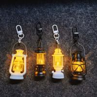 mini Electronic Candle Lamp Keychain Vintage Simulation Kerosene Lamp LED Portable Lighting Keychain Accessories