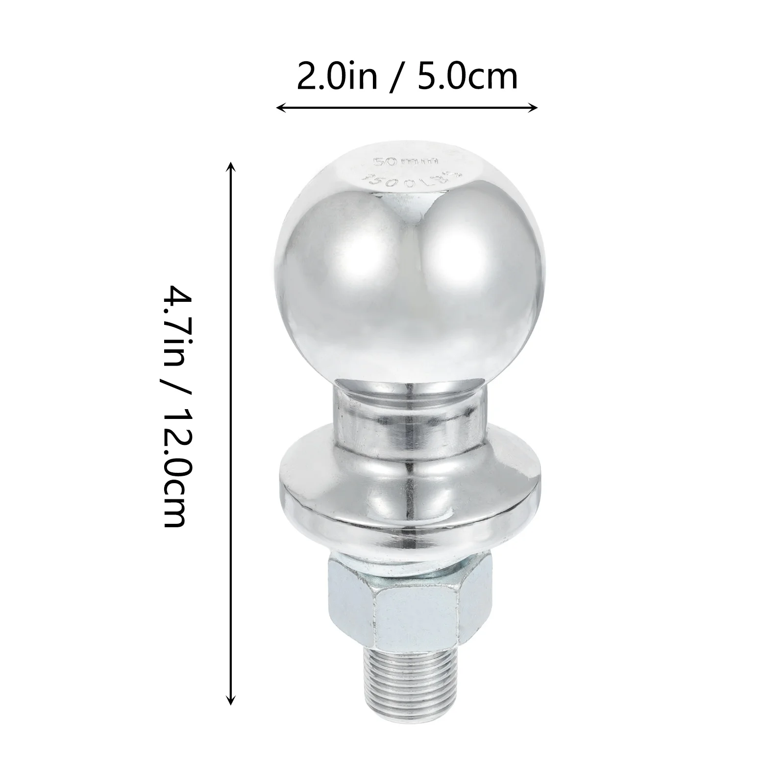 سحب مطلي بالكروم لسيارة يخت 2 بوصة استبدال سحب الكرة جبل مقطورة الكرة استبدال أجزاء المقطورة #2