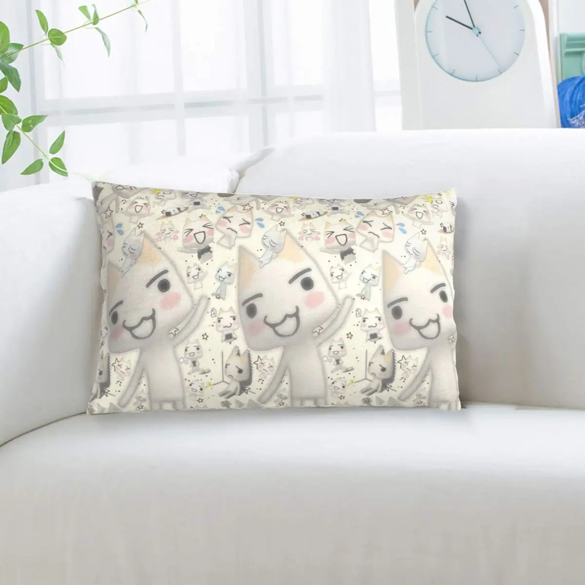 Cartoon Animation Toro Inoue Cat Rectangle Pillowcase Cushion Cover Decorative Bedroom Bed Home Comfort Throw Pillow