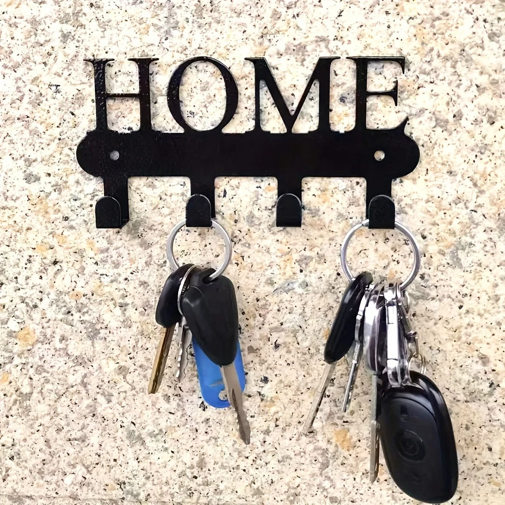 Fashionable Metal Key Hook Rust Proof, Powder Coated Wall Hanging, Suitable Keys, Clothes, And Hats - Perfect Choice For Home