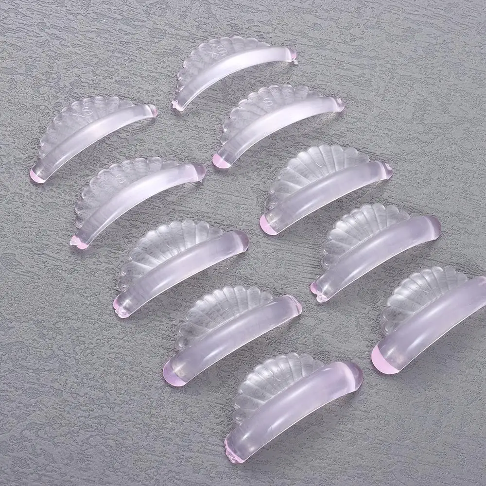 5Pairs Applicator Tools Silicone Eyelash Perm Pads 3D Eyelash Curler Accessories Shell Style Sticky Lashes Rods Multiple Sizes