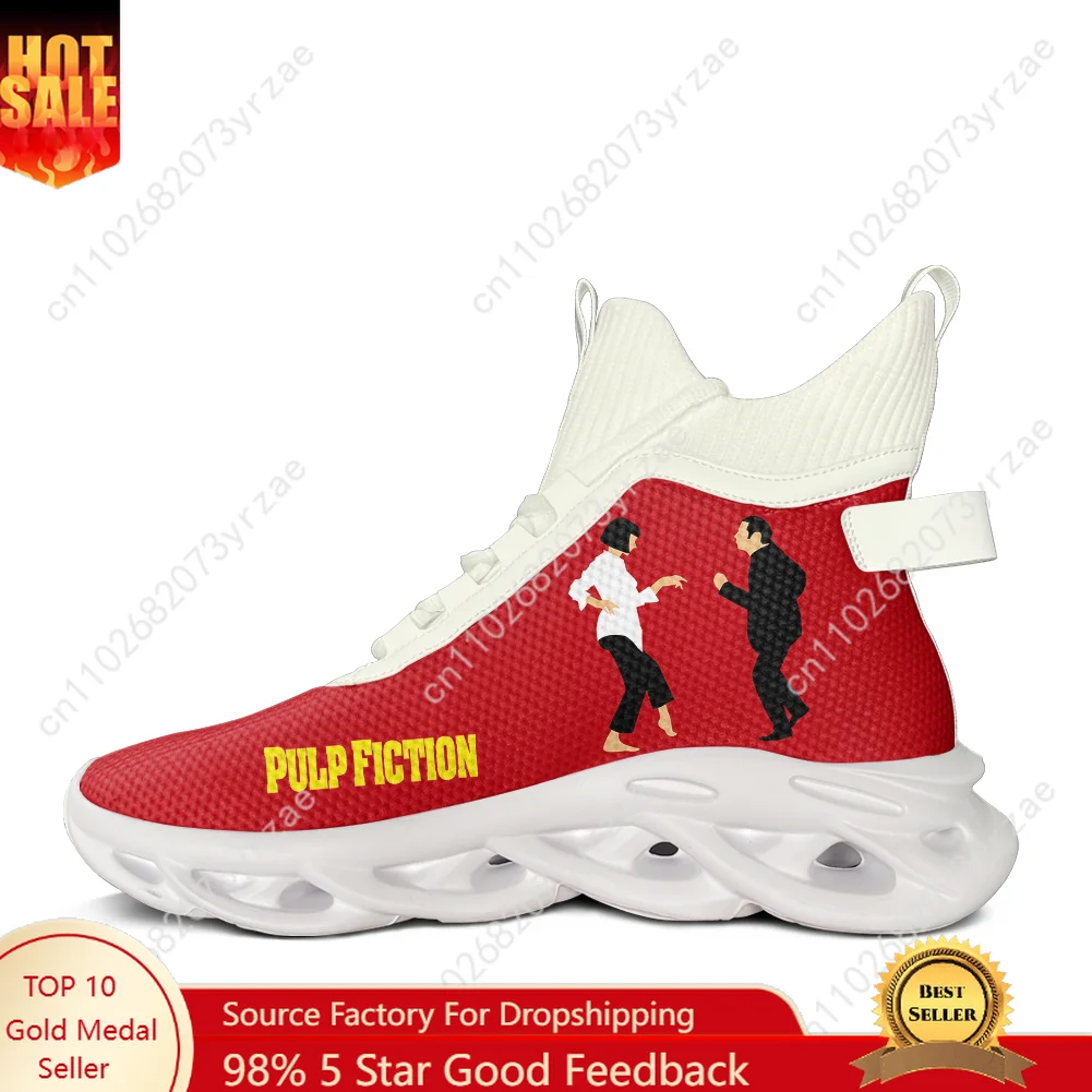

Pulp Fiction High Top Flats Sneakers Mens Womens Teenager Sneaker High Quality Personalized Fashion Casual Shoe Customized Shoes
