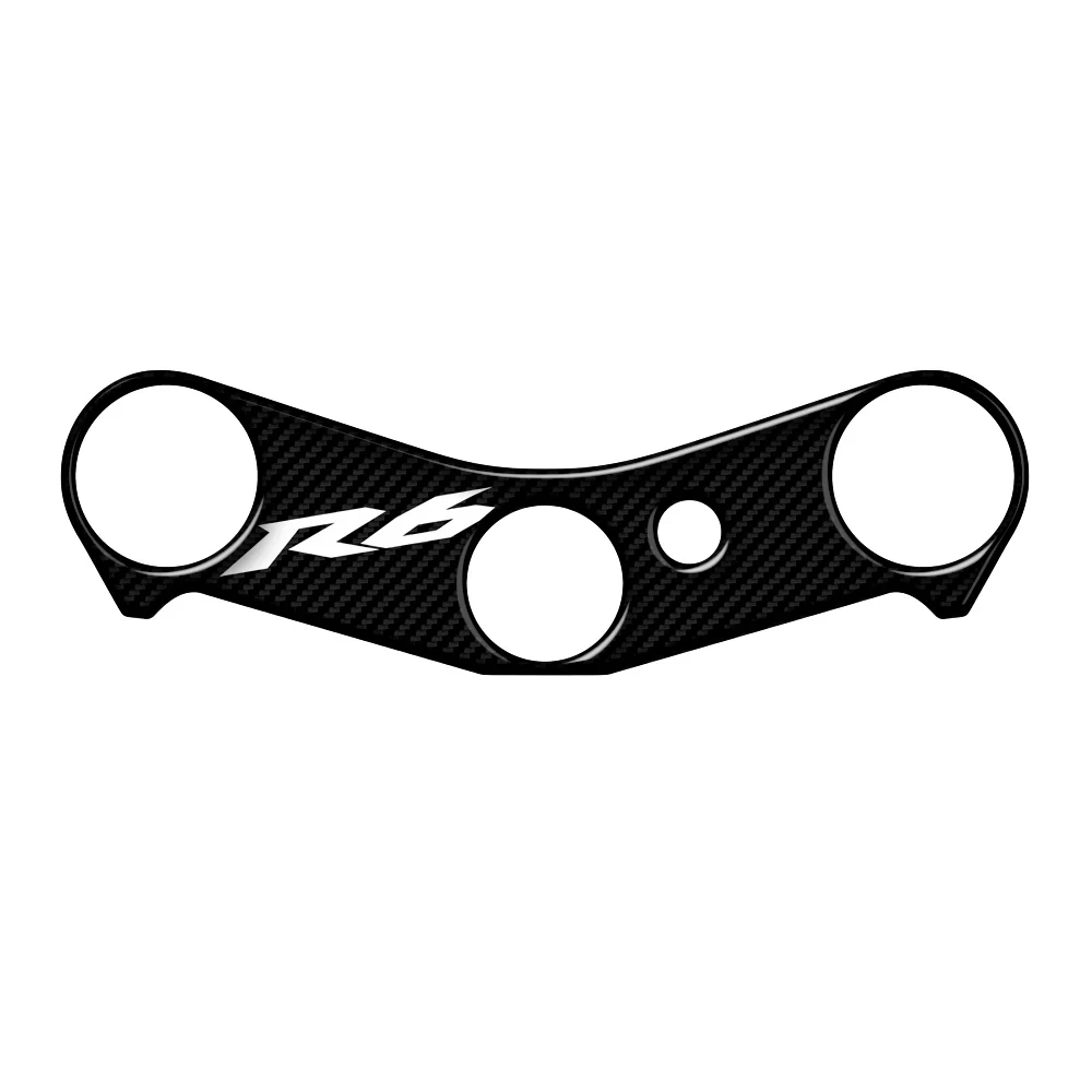 3D Carbon-look Motorcycle Top Triple Clamp Yoke Sticker Console Steering bracket Sticker Case for  YZF R6 2006-2016