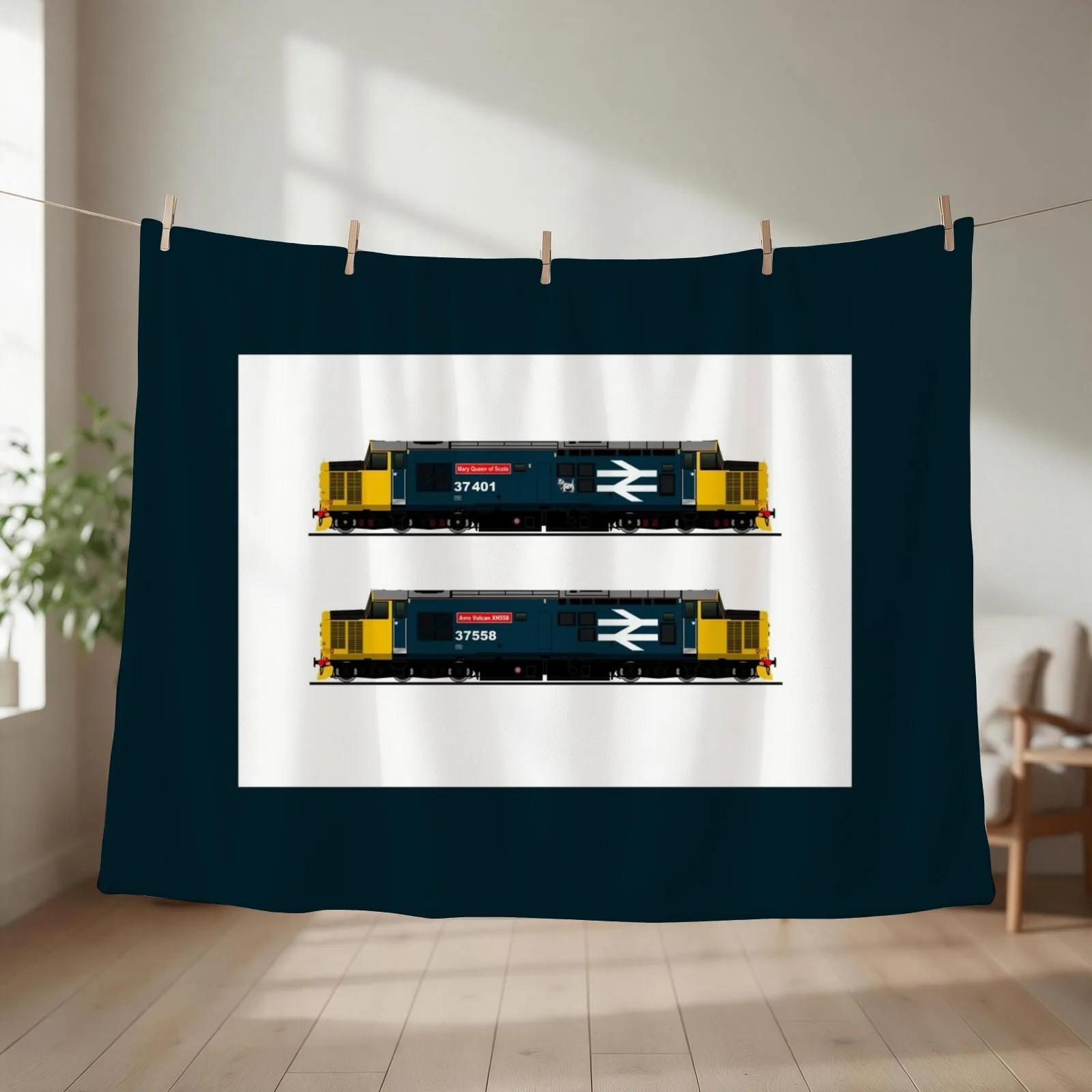 class 37 locomotives Throw Blanket couch cozy soft plush fuzzy picnic outdoor blanket