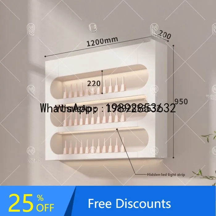 

French Style Nail Display Cabinet Nail Polish Floor Storage Cabinet Nail Gel Wall Shelf