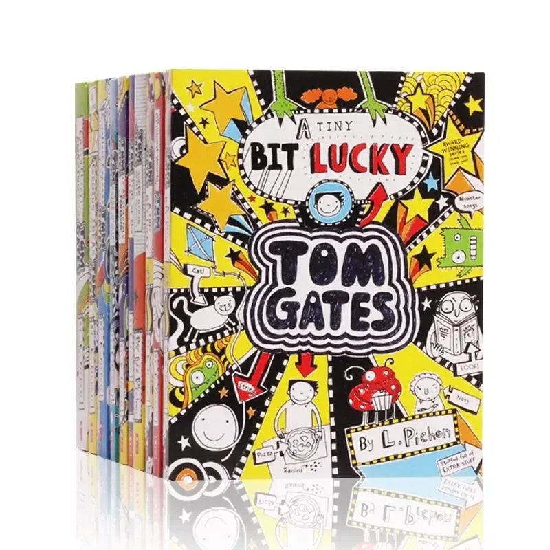 10 libros Doodle Genius Tom Gates Extra especial inglés educativo pobre escritura a mano cómic de dibujos animados