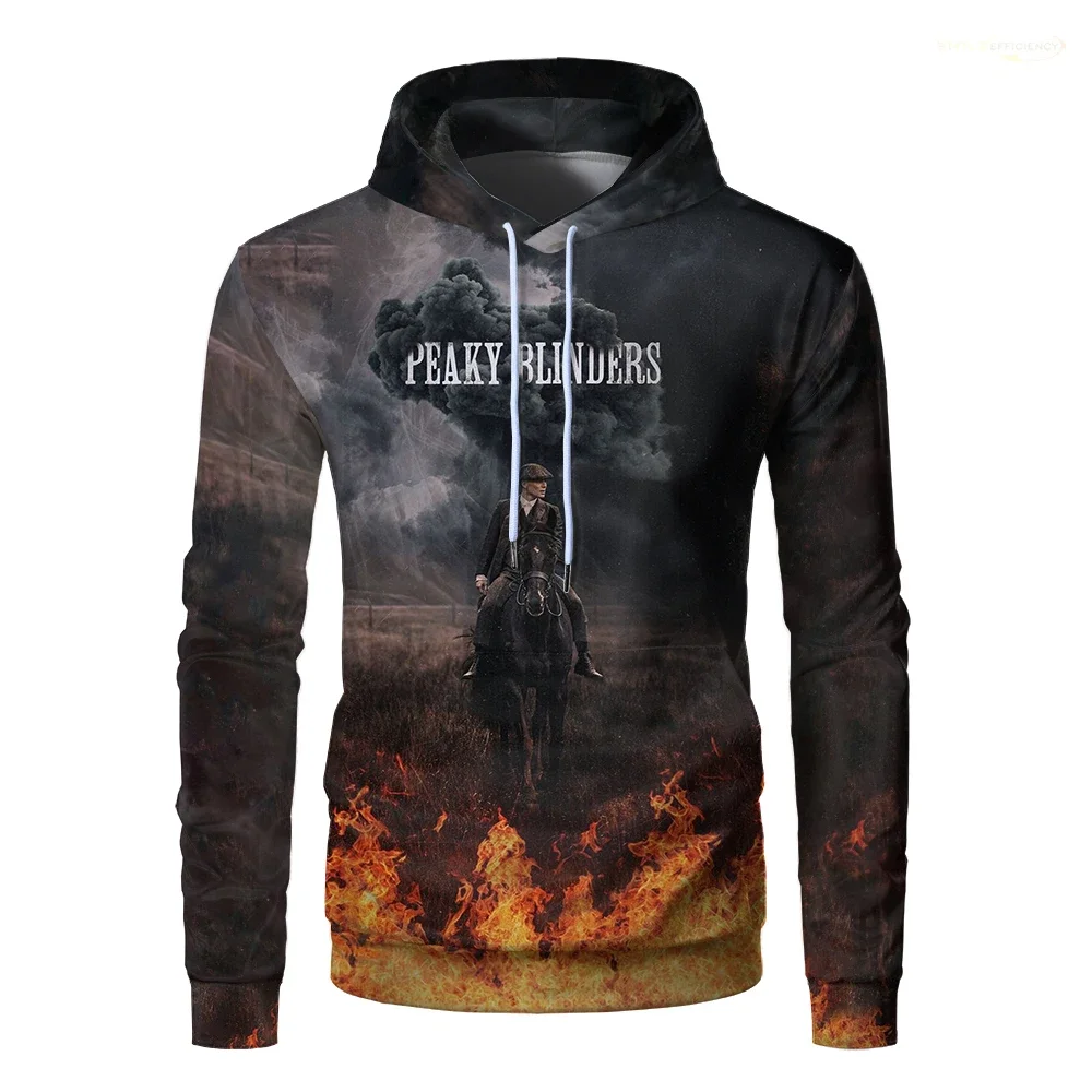 Autumn New Peaky Blinders Pattern Men's Hoodies Tommy Shelby Graphic 3D Printed Sports Tops Unisex Trendy Comfort Sweatshirt