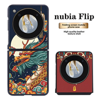 Nubia Flip Phone Case Anti-fall Leather Texture Protective Cover Simple Business Elephant Horn Design Compatible Nubia