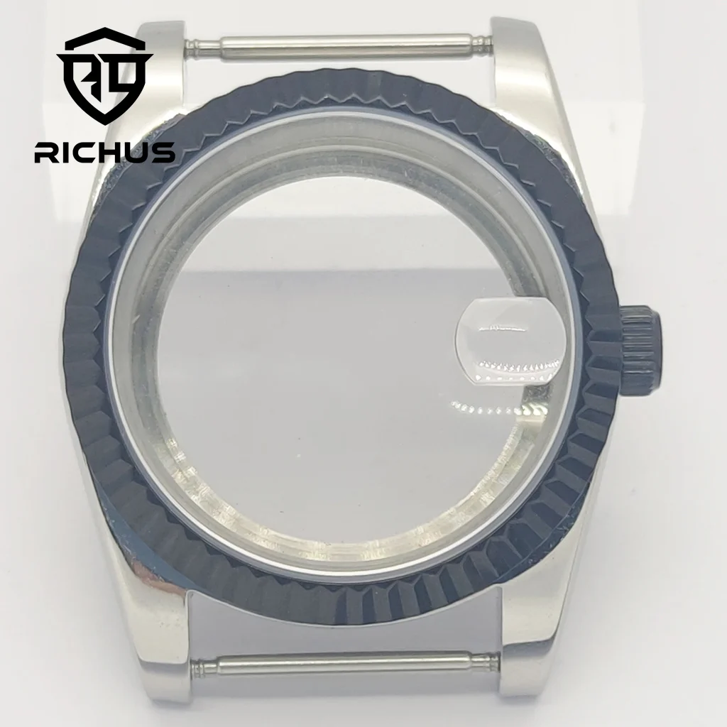 

RICHUS NH35 Case 36mm 39mm Silver Black Watch Case Sapphire Glass Fit NH34 NH35 NH36 ETA2824 PT5000 Miyota8215-DG Movement