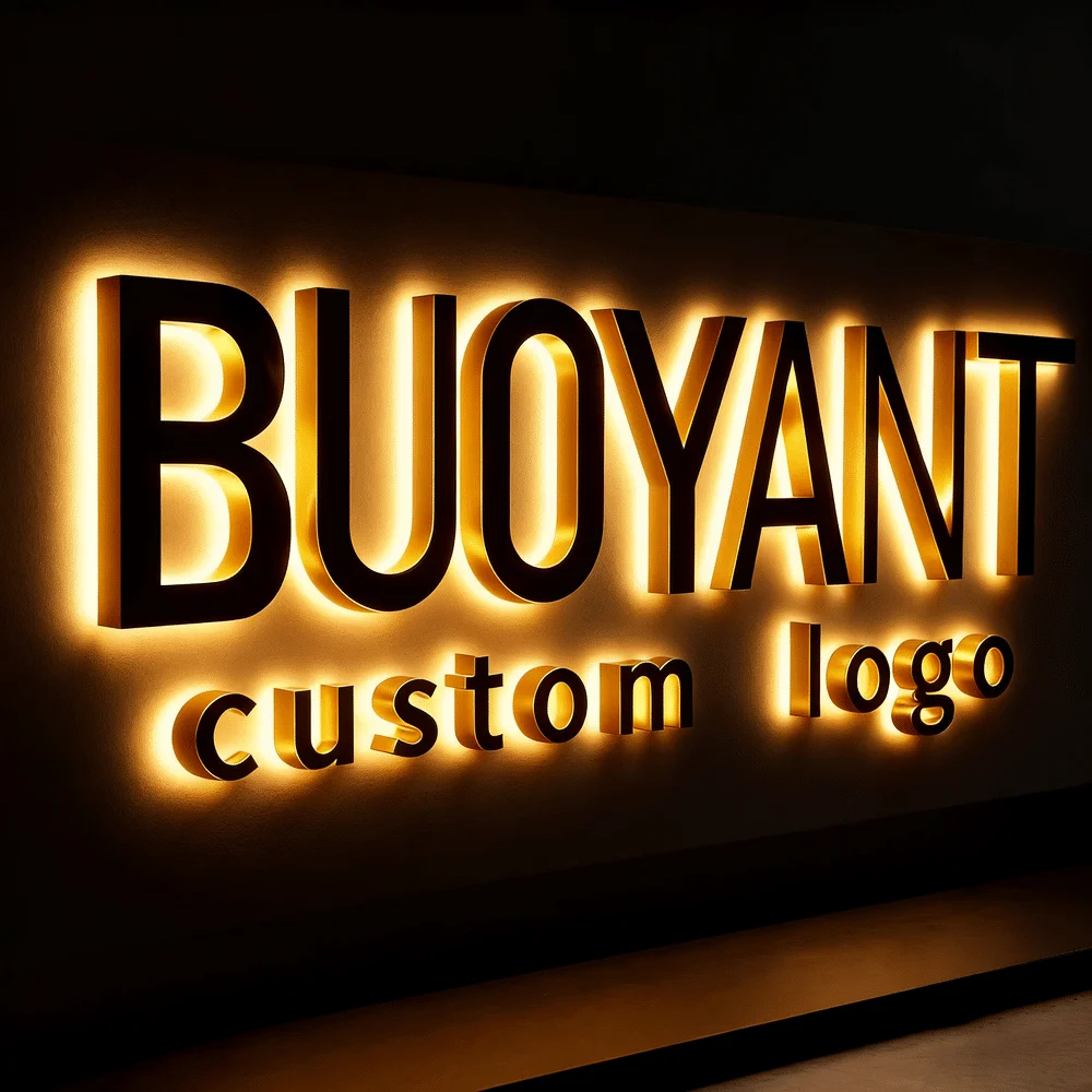 علامة شعار قطع معدنية للأعمال الخارجية في الأماكن المغلقة 3D قناة أكريليك Led علامة مضيئة #1