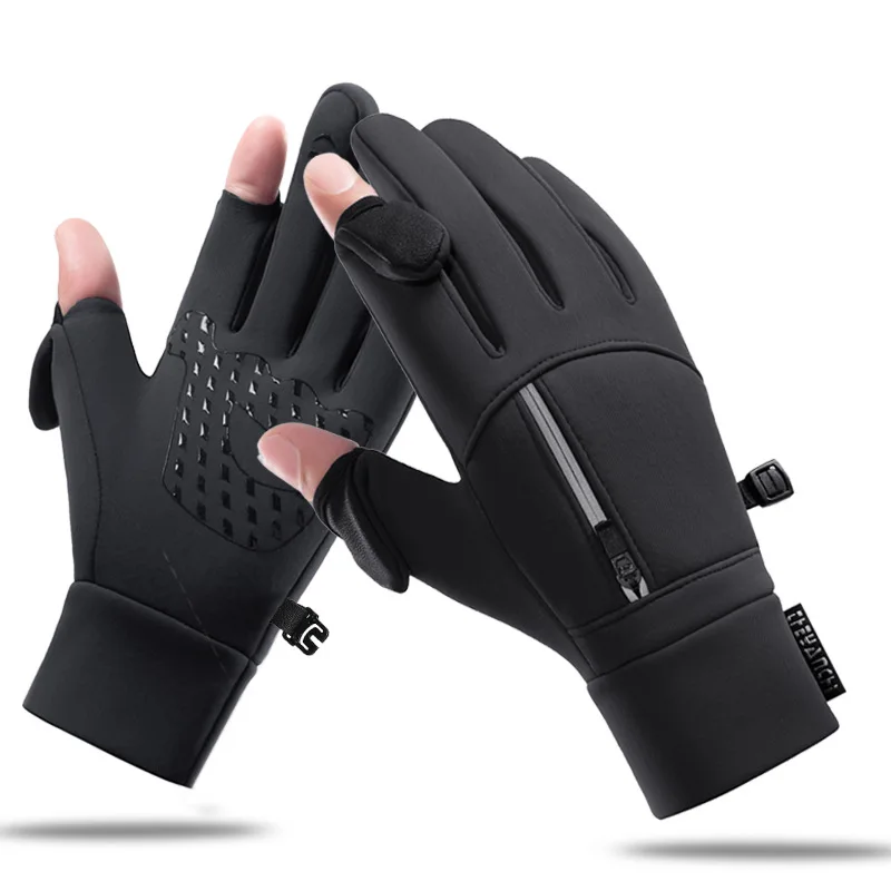 AliExpress HKXY GLOVES Winter Cycling Gloves Men Women Pocket Hiking Touchscreen Warm Gloves Fishing Windproof Water-Repellent Fingertip Flip Gloves