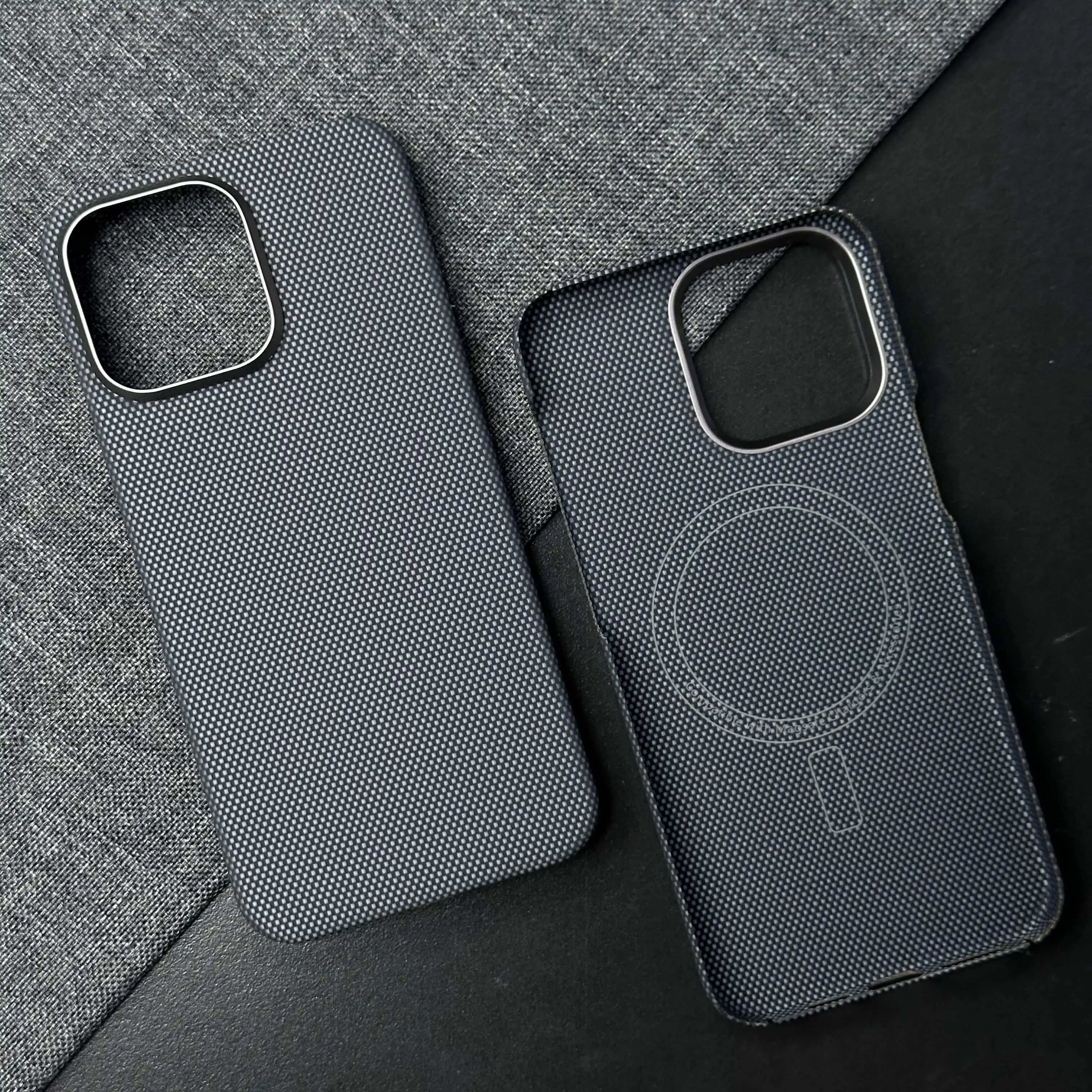 Etui z włókna aramidowego Kevlar 600D 1500D do iPhone 15 Pro Max, magnetyczne etui Magsafe, ultracienka, twarda obudowa, odporne na wstrząsy. — zdjęcie produktu 6