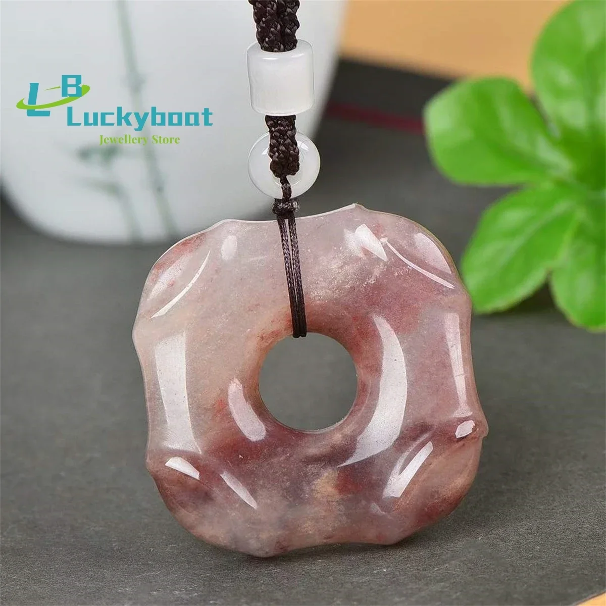 

Natural Gold Silk Jade Violet Square Safety Buckle Pendant Exquisite and Versatile Simple and Fashionable for Men and Women