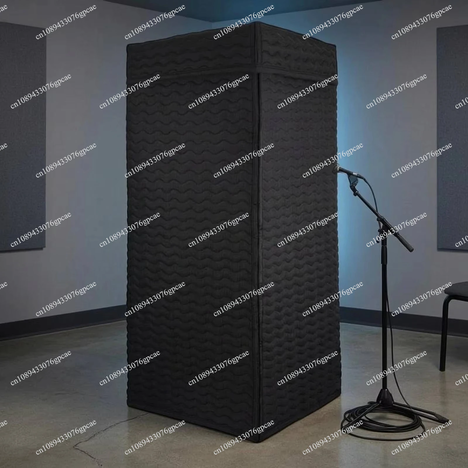 Vocal Isolation Booth Quilted Portable Vocal Booth Wave-Textured Freestanding For Home Studio Podcast Recording Studio