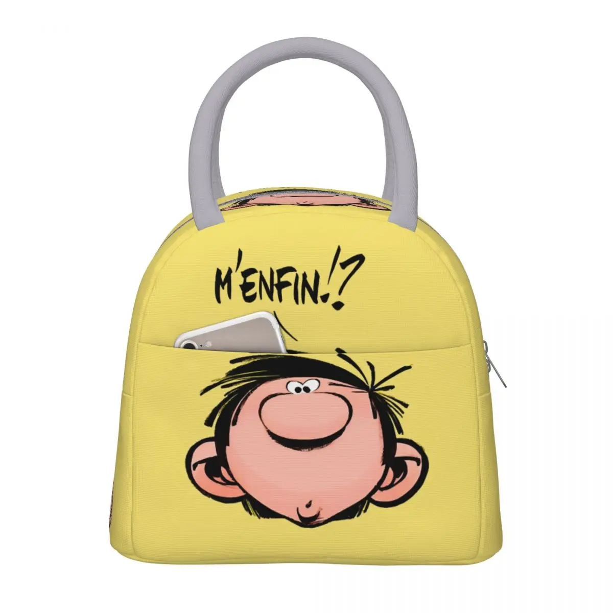 Magazine Spirou Gaston Lagaffe Movie Cartoon Color Big Ben Insulated Lunch Bag Food Bag Portable Thermal Cooler Lunch Boxes