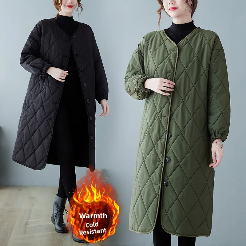 

Slimming Effectiveness Thickened Cotton Jacket Women's plus Size Autumn Winter New Style Korean Version Open Chest Waist Belt