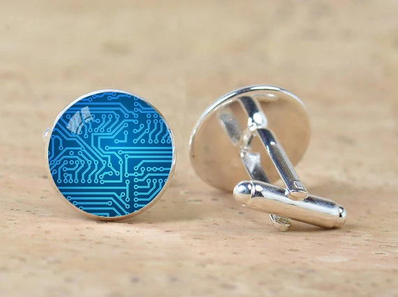 Unisex Computer Circuit Board Cufflinks