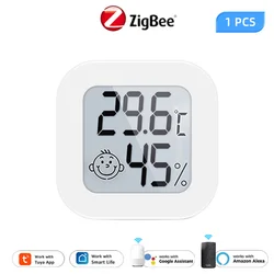 Tuya ZigBee Smart Home Temperature And Humidity Sensor With LED Screen Works With Smart Life Work With Alexa Google Assistant