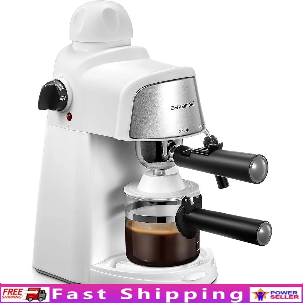 

Compact 3.5Bar Espresso and Cappuccino Machine with Fast Heating Milk Frother 1-4 Cups Coffee Maker