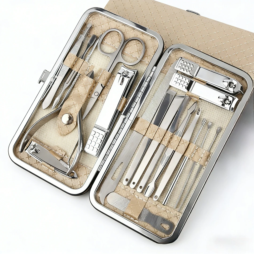 Nail Clippers Set for Men and Womens Gift Manicure Set 19pcs/set Stainless Steel Manicure Kit,Nail Care ToolsTravel Case