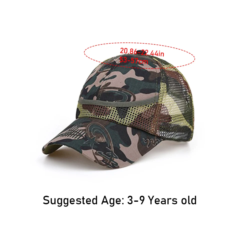 3-9 Years Kids Cap Summer Autumn Cap HipHop Hat Camouflage Baby Boy Mesh Baseball Cap For Boys Girl Caps Children Hats