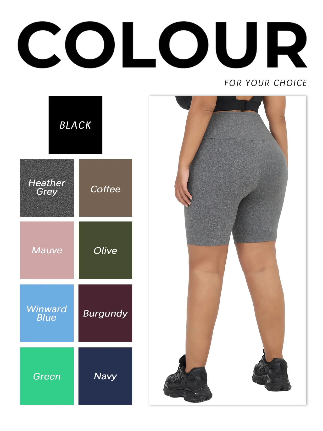 Shorts Deportivos Mujer Talla Grande Yoga - alternate angle