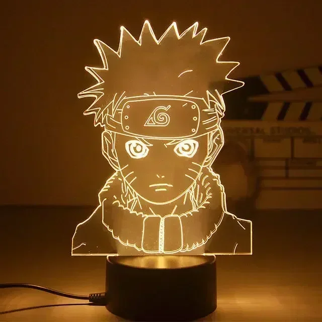 Naruto Uzumaki 3D Night Light para Crianças, Figura Anime, Candeeiro de Mesa Sasuke, Bedroom Bedside LED Light, Decoração do Quarto, Action Toy Gifts