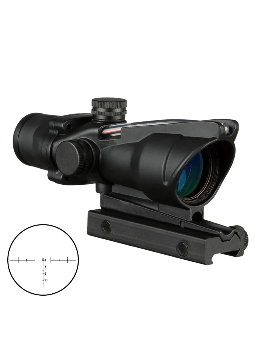 4X32 Jagdvisiere mit Echtem Glasfaser-Optiksystem, Grün-Rot Beleuchtetes Geätztes Fadenkreuz, Taktisches Optisches Visier