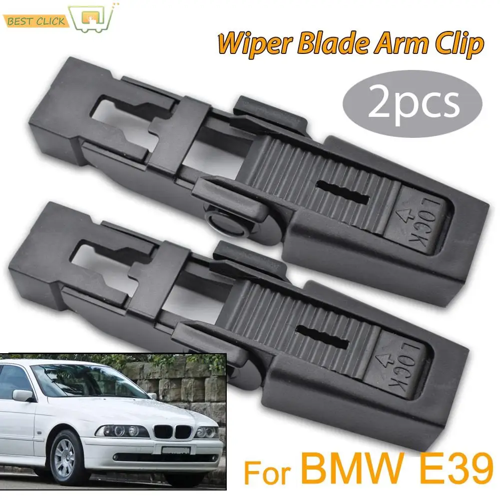 2Pcs Front Windshield Wiper Arm Lock Clip Fixing Retaining Clips For BMW 5 Series E39 520i 523i 525i 1996 1997 1998 1999 - 2004